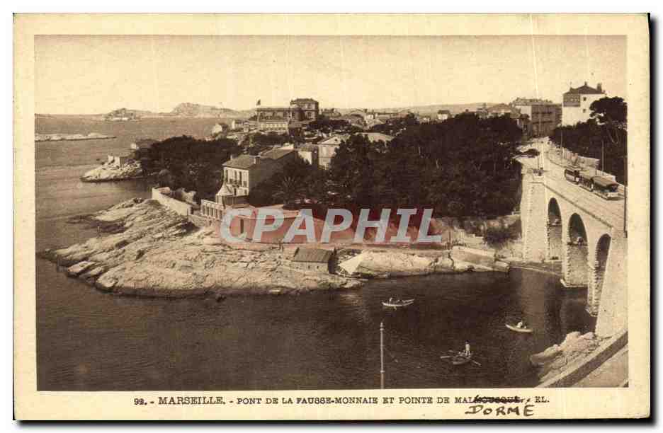 CPA Marseille Pont de la Fausse Monnaie et Pointe de MalDorme 