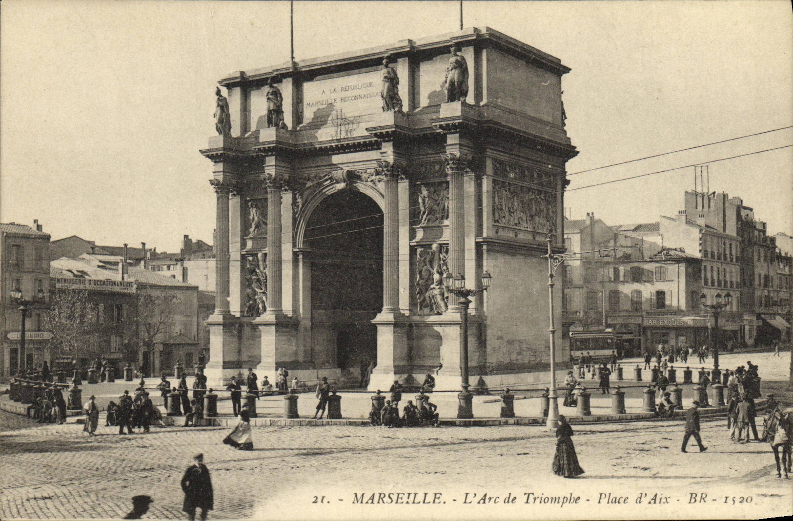 CPA Marseille L Arc de Triomphe Place d Aix