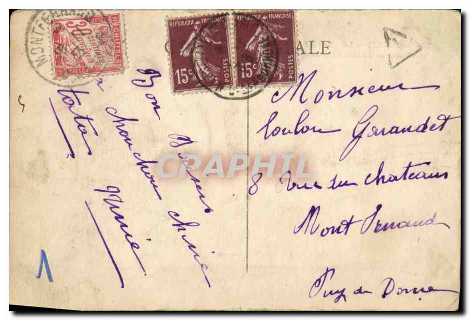 CPA Marseille Le Phare Ste Marie Courrier Rentrant a la Joliette Bateau — Verso