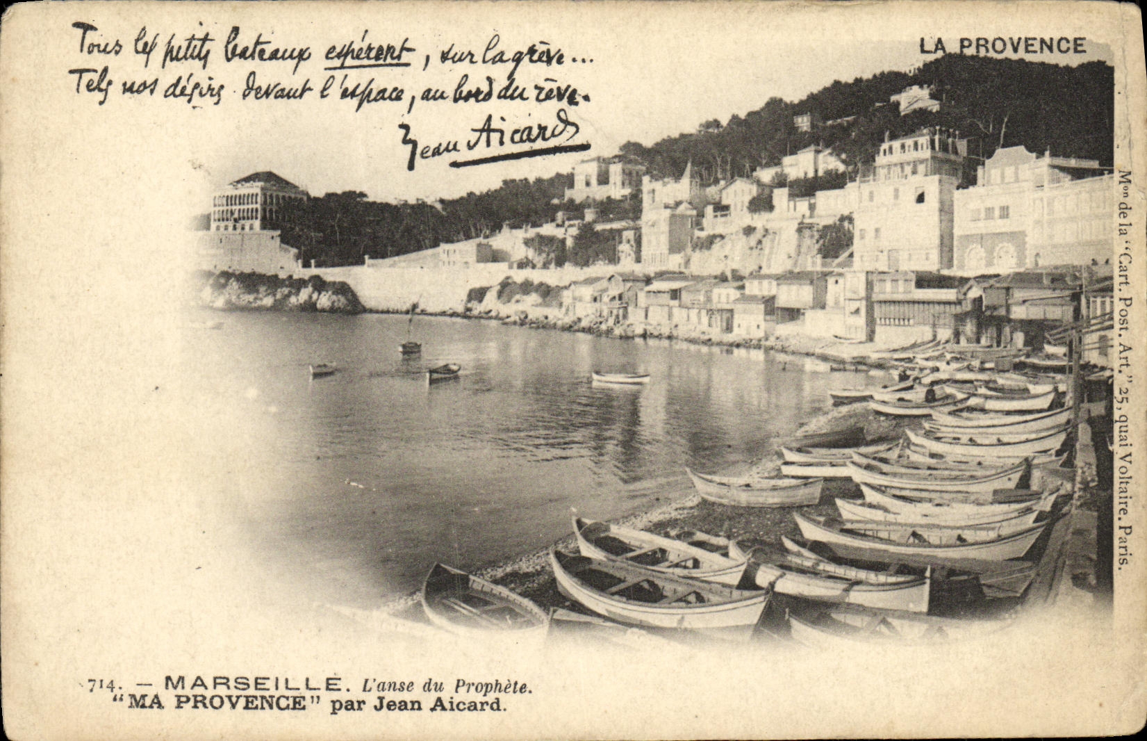 CPA Marseille L anse du prophete Bateaux 