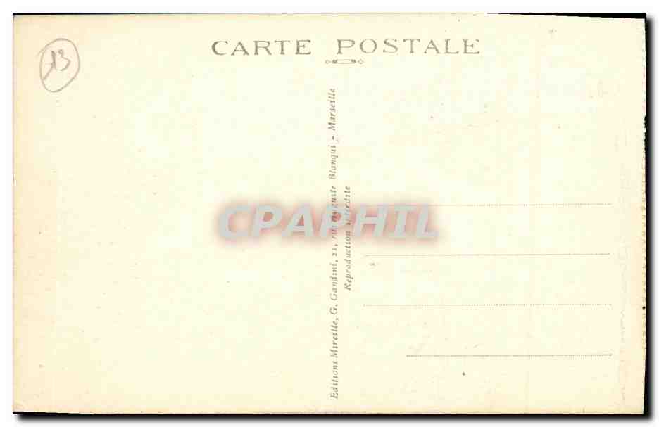 CPA Marseille Bassin du Carenage et Pont Transbordeur Bateaux  — Verso