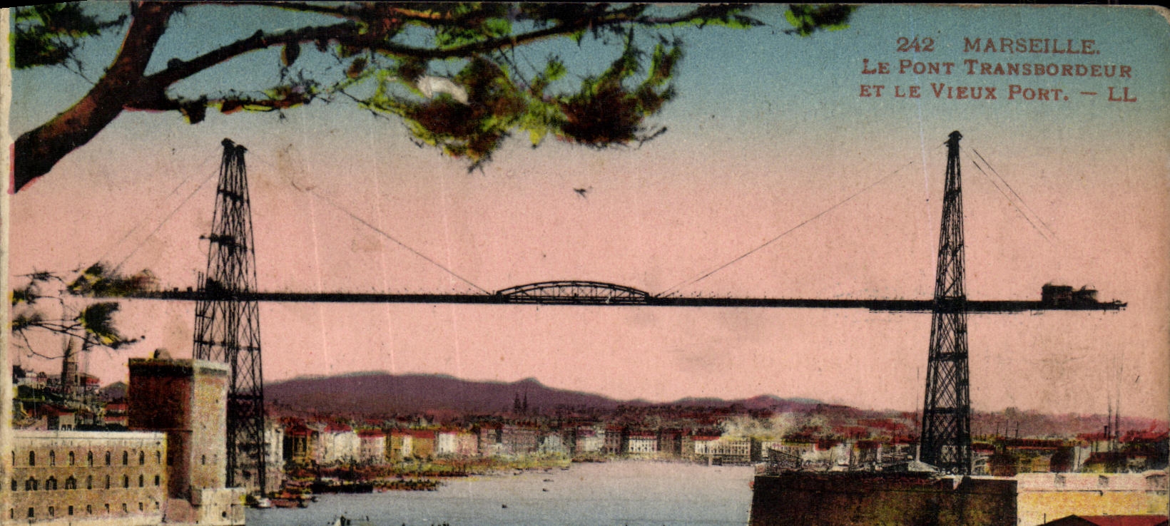 CPA Marseille Le Pont Transbordeur et le vieux pont