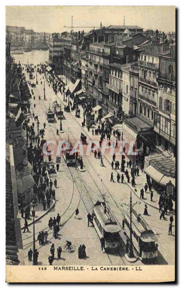 CPA Marseille La Canebiere Tramways