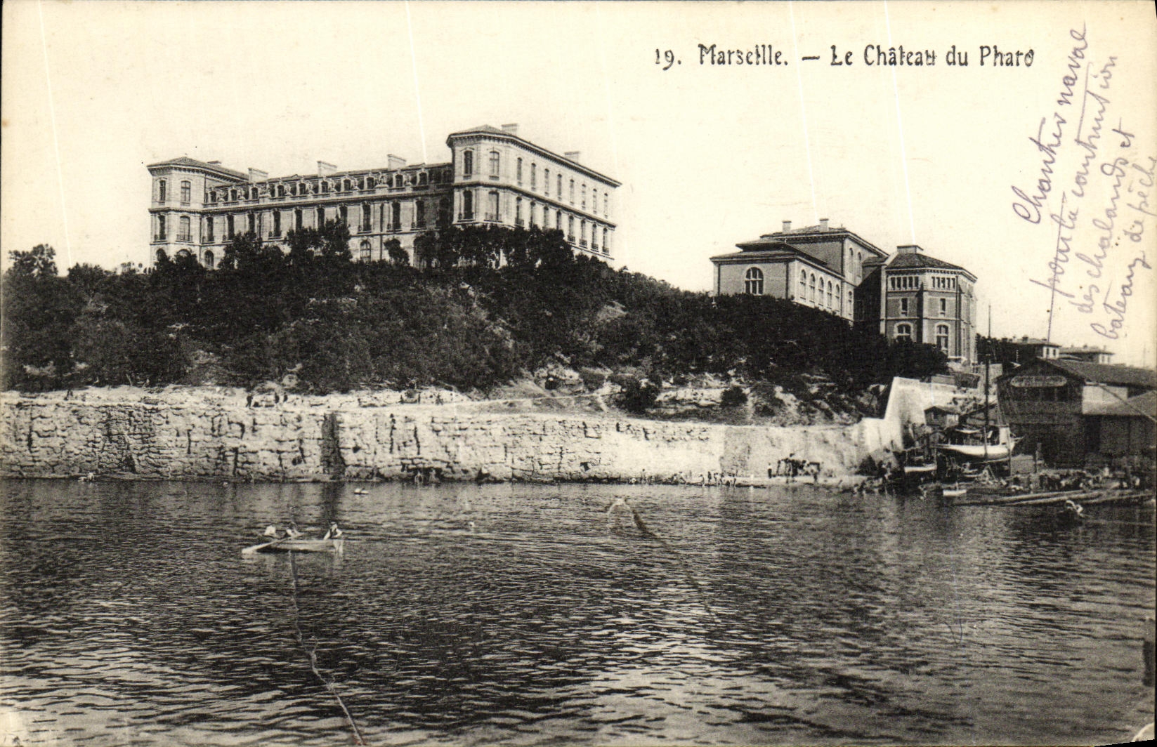CPA Marseille La Chateau du Pharo Bateau 