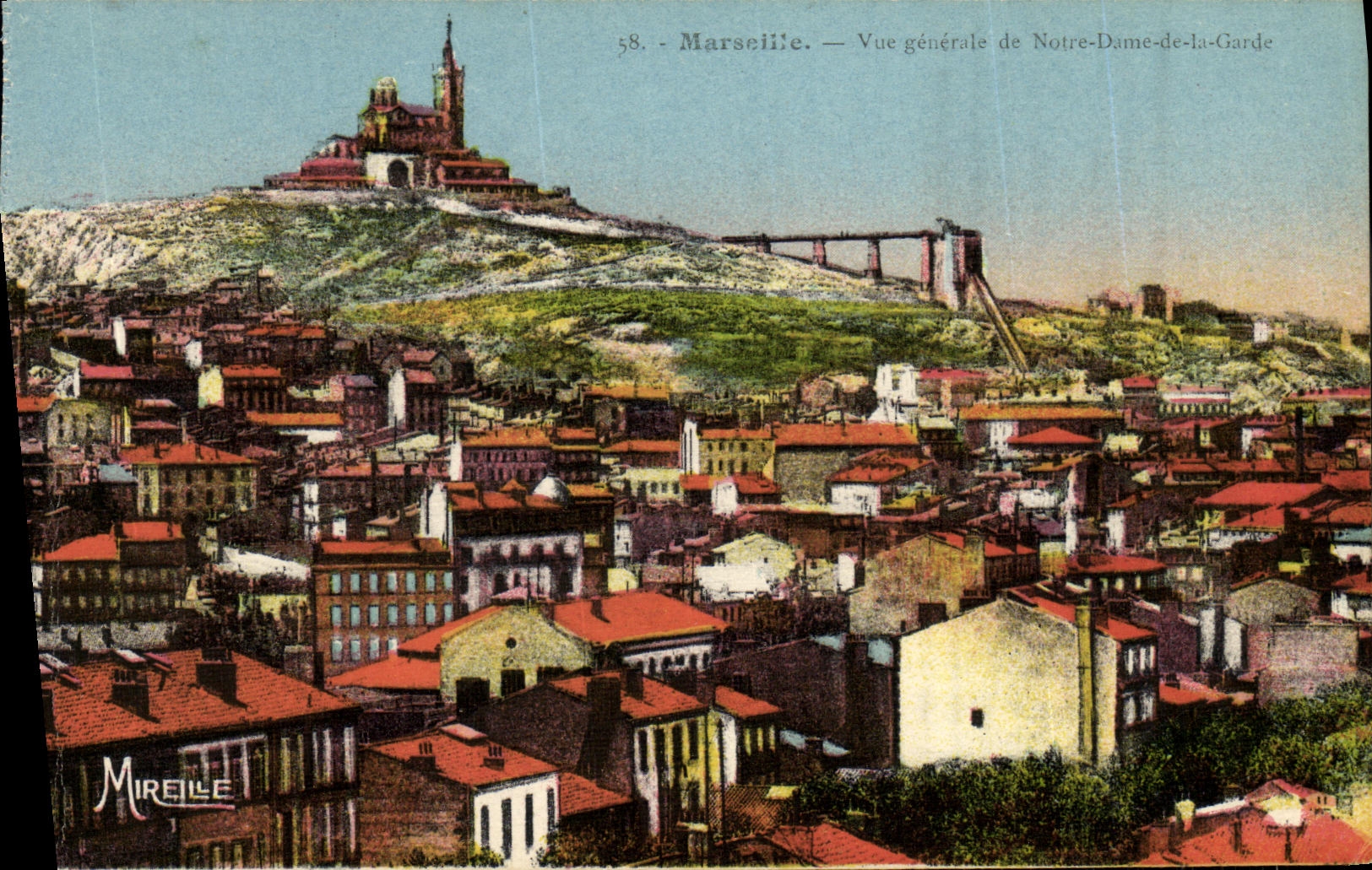 CPA Marseille Vue Generale de Notre Dame de la Garde