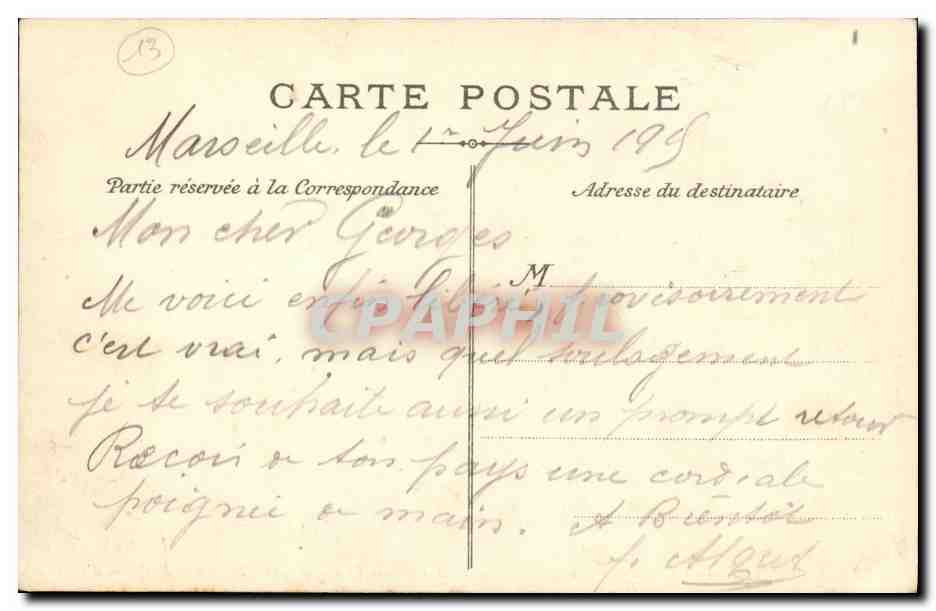 CPA Marseille Le Chateau d If Chateau Fort Bati Par Francois 1er et Qui servit de prison d etat — Rückseite