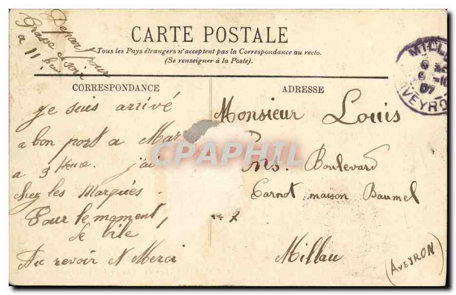 CPA Marseille Le Vieux Port et le Transbordeur Bateaux — Verso