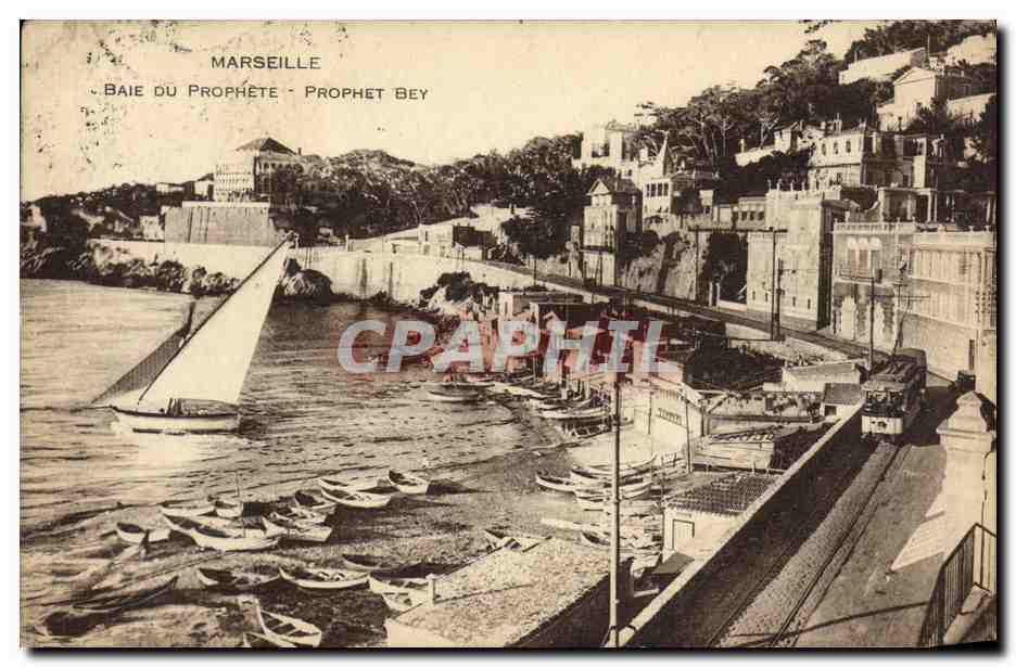 CPA Marseille Baie Du Prophete Bateau Tramway