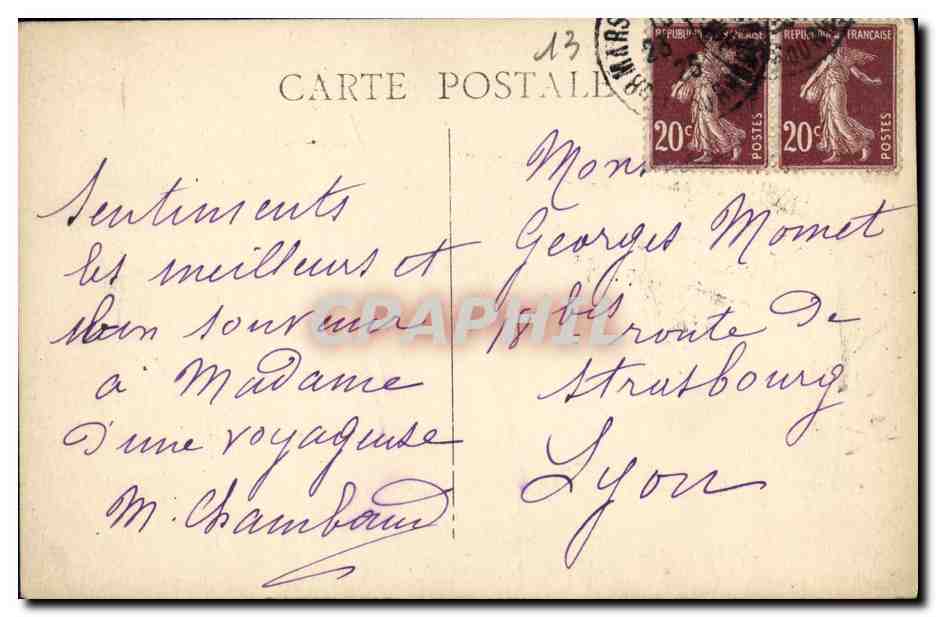 CPA Marseille Baie Du Prophete Bateau Tramway — Verso