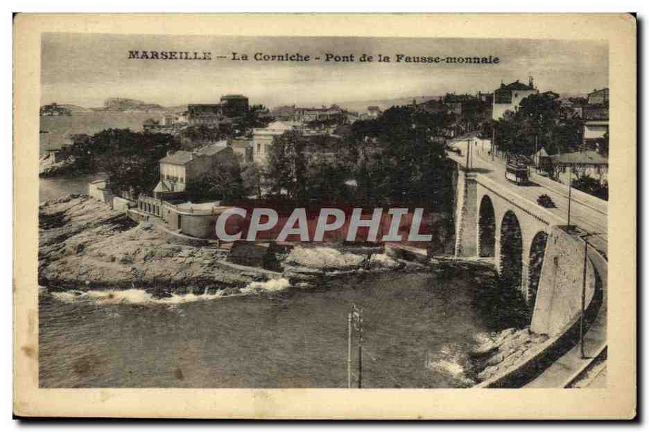 CPA Marseille La Corniche Pont de la Fausse Monnale
