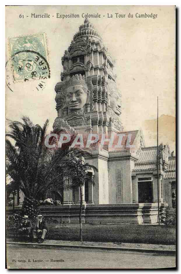 CPA Marseille Exposition coloniale La tour du Cambodge 