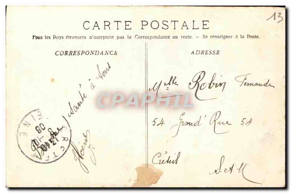 CPA Marseille Exposition coloniale La tour du Cambodge  — Rückseite