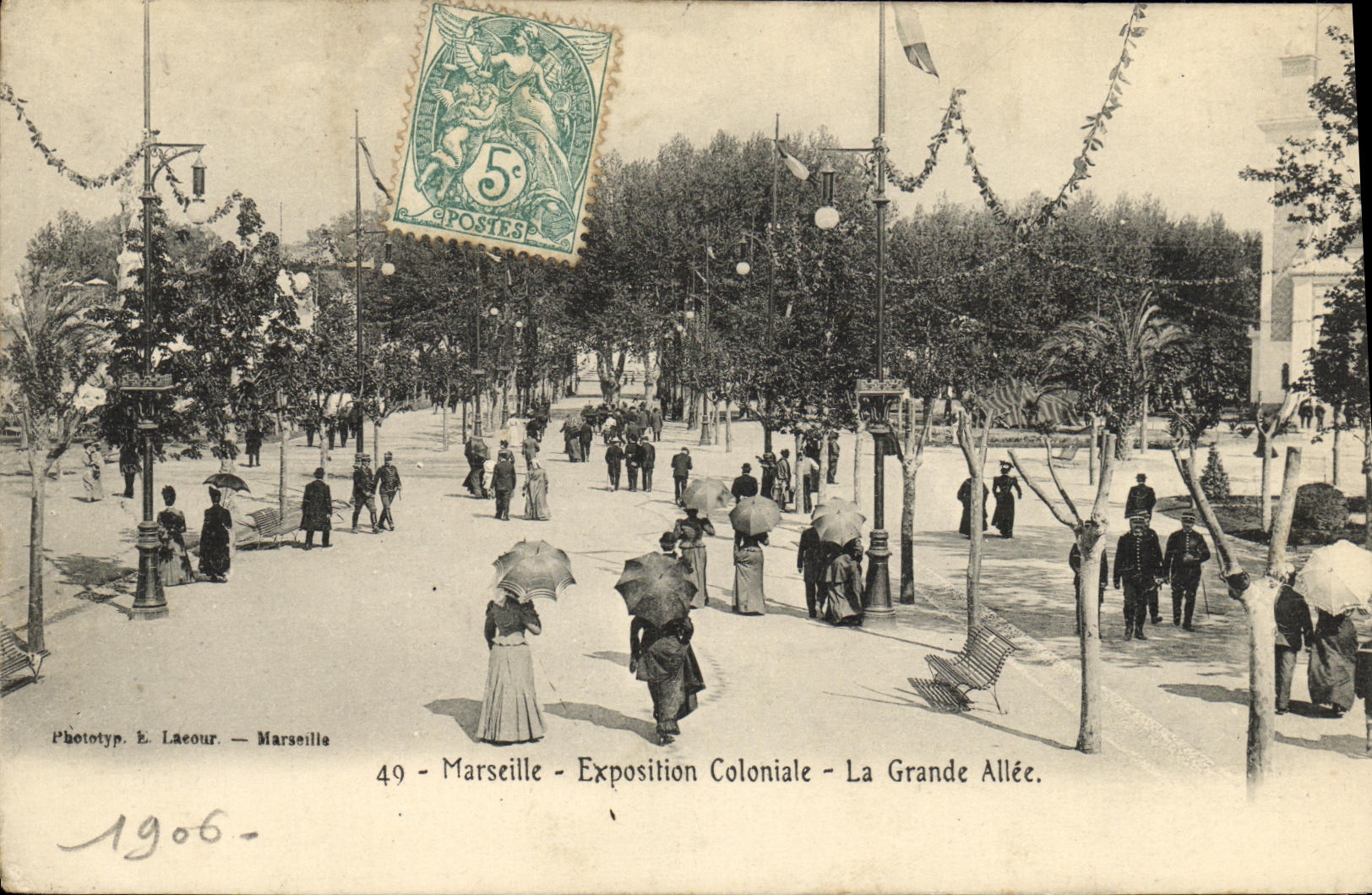CPA Marseille Exposition Coloniale La Grande Allee