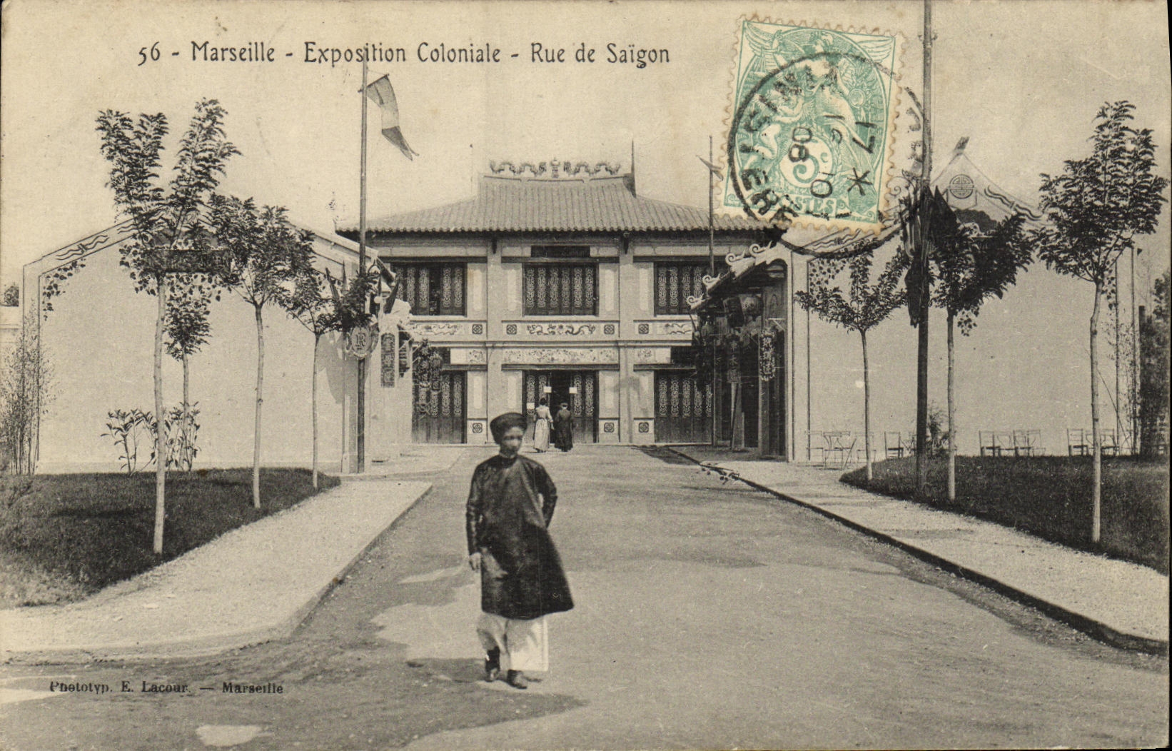 CPA Marseille Exposition Coloniale Rue de Saigon Vietnam 