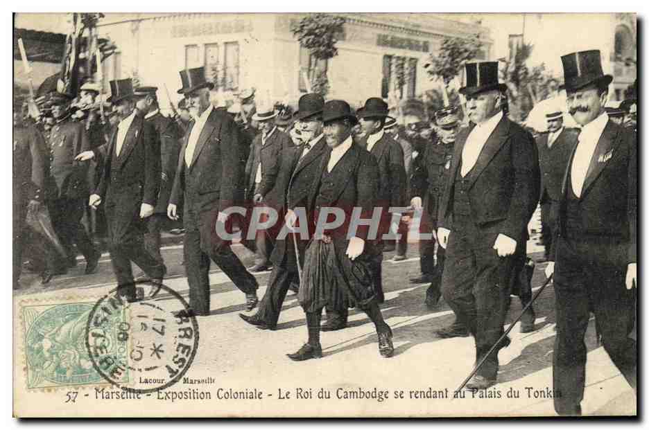 Marseille - Exposition Coloniale - Le Roi du Cambodge se rendant au Palais du Tonkin