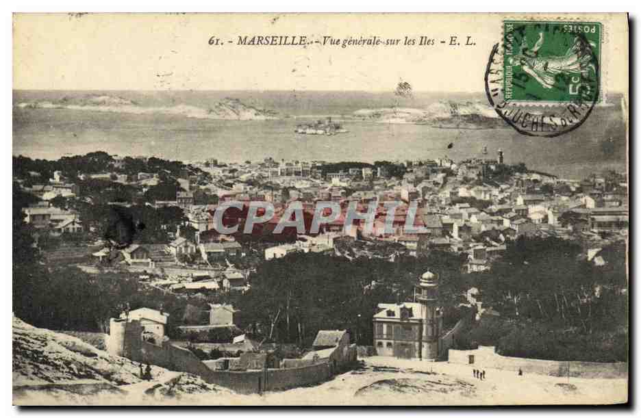 CPA Marseille Vue Generale Sur Les Iles