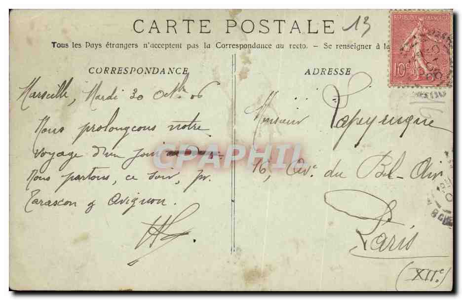 CPA Marseille Quai d Embarquement des Transatlantiques Bateaux — Verso