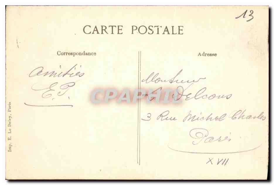 CPA Marseilles La Jetee et le Phare — Verso