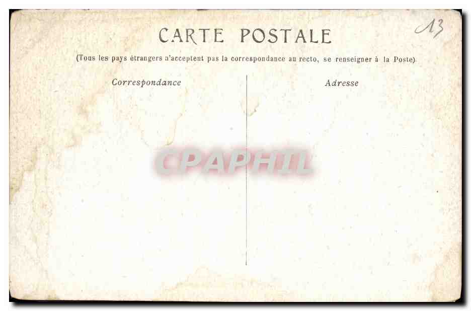 CPA Marseilles Perspective Cannebiere — Verso