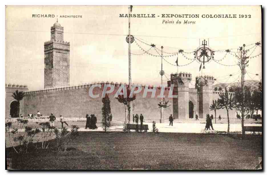 CPA Marseille Exposition Coloniale 1922 palais duMaroc