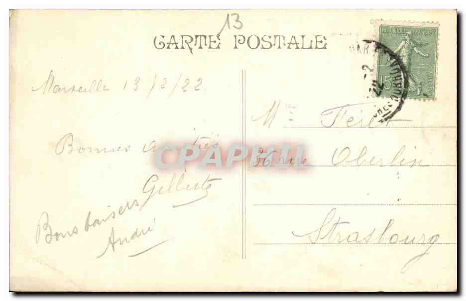 CPA Marseille Vue Generale notre Dame de la Garde — Rückseite