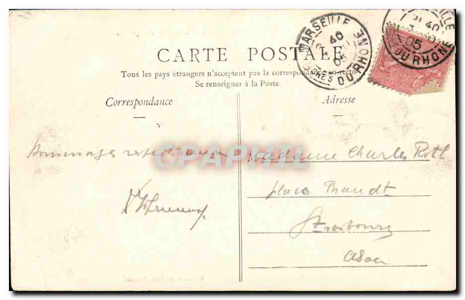 CPA Marseile Entree du Port Bateaux — Verso