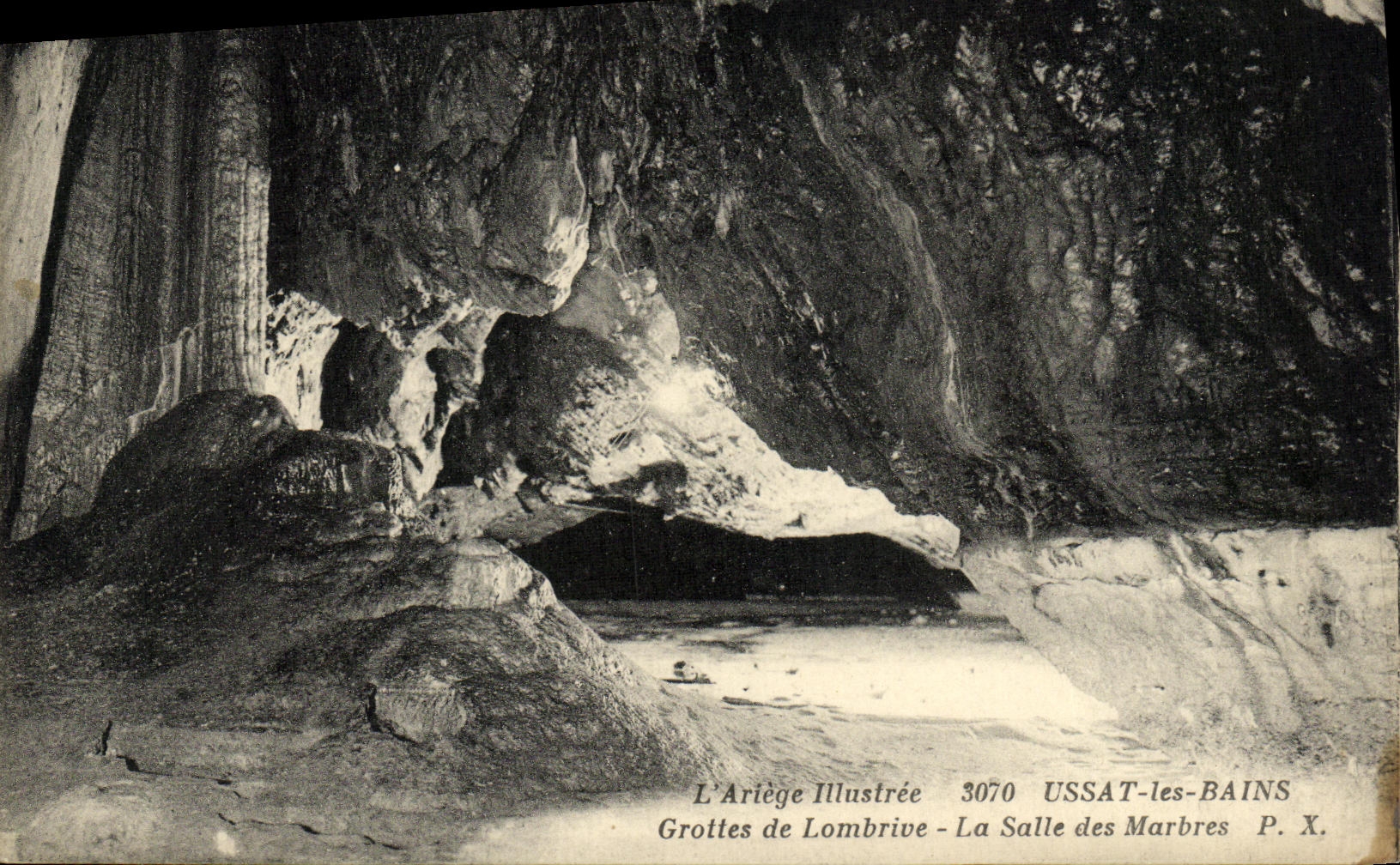 Grottes de Lombriève - La Salle des Marbres — L'Ariège Illustrée, n° 3070, Ussat-les-Bains