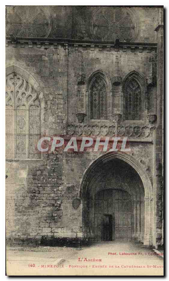 CPA Mirepoix Portique Entree de la cathedrale St Maurice