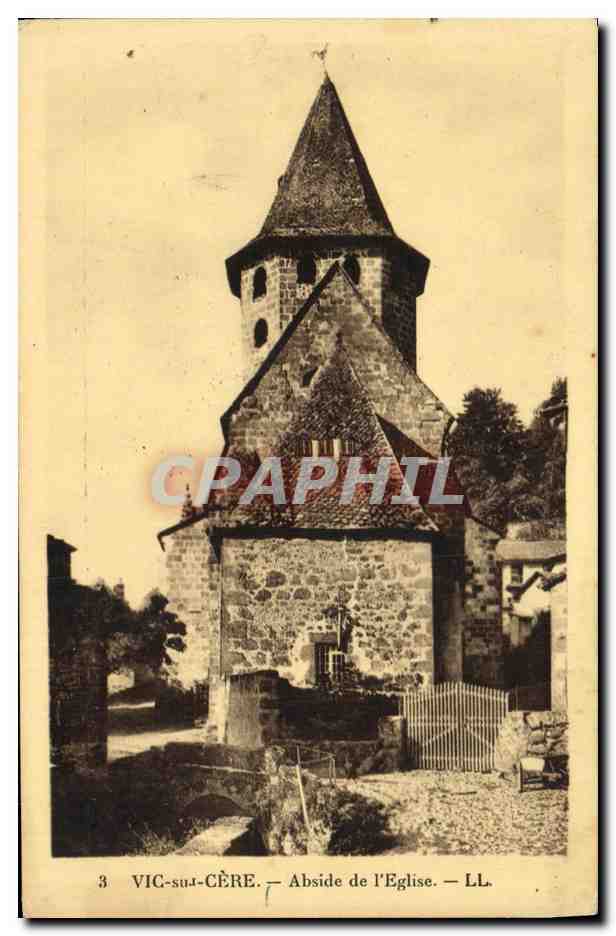 CPA Vic Sur Cere Abside de l Eglise
