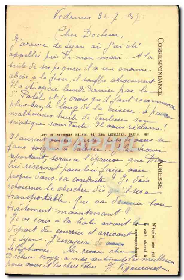 CPA Vic Sur Cere Abside de l Eglise — Rückseite
