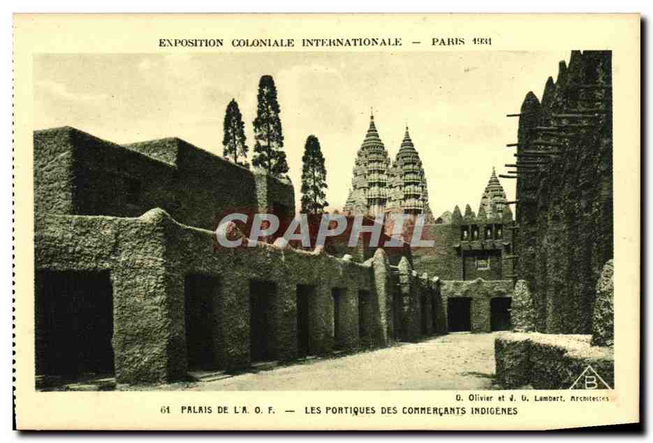 CPA Expostion Coloniale Internationale Paris 1931 Palais de l AOF Les portiques des commercants indigenes