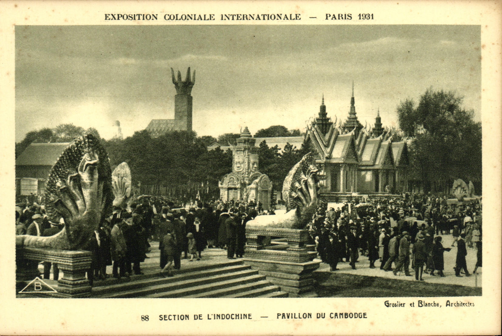 Exposition Coloniale Internationale — Paris 1931 — Section de l'Indochine — Pavillon du Cambodge — Groslier et Blanche, Architectes