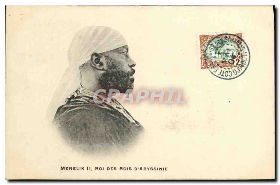 CPA Djibouti Somalis Menelik II Roi des rois d Abyssinie TOP