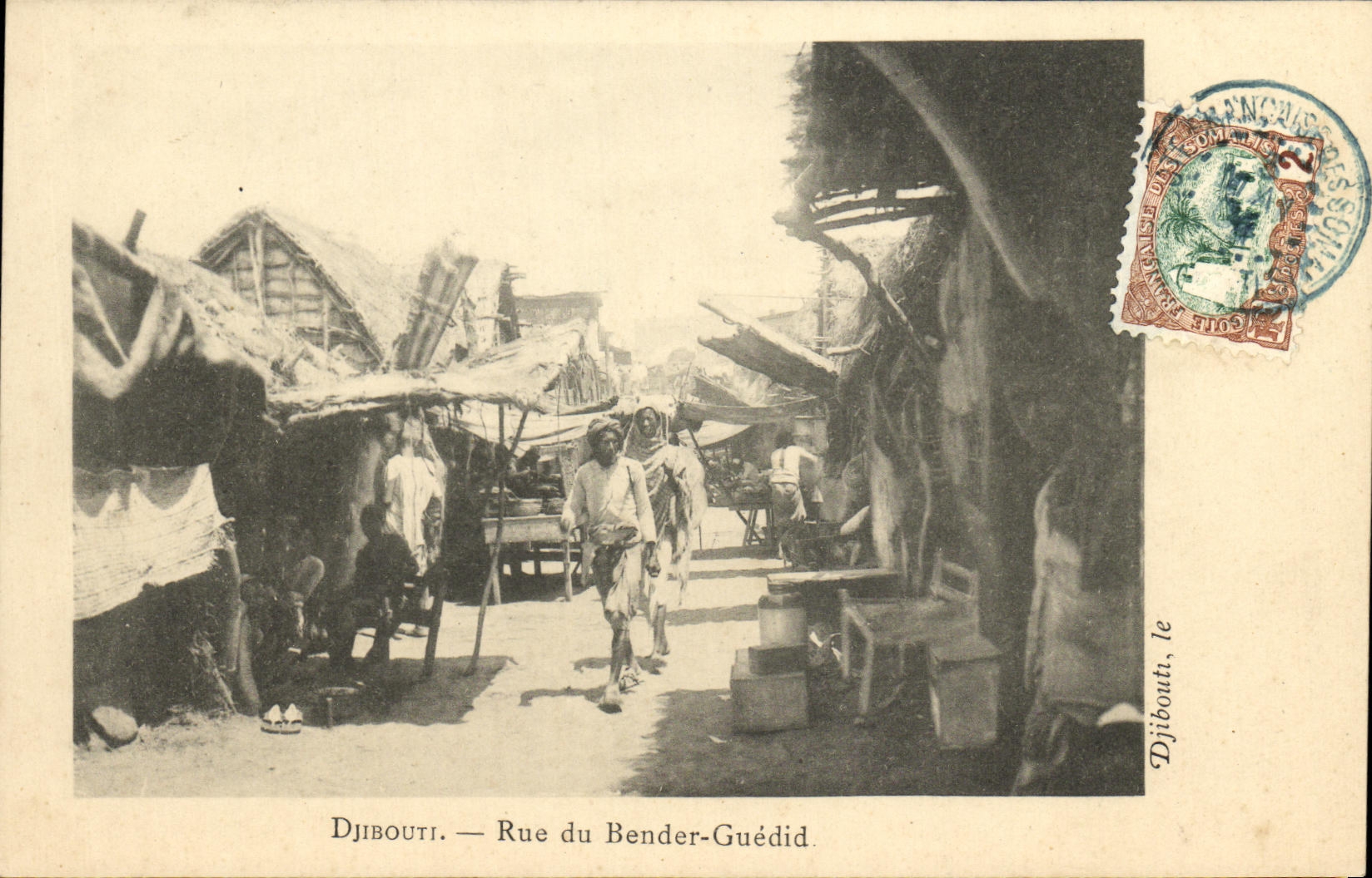 CPA Djibouti Somalis Rue du Bender Guedid TOP