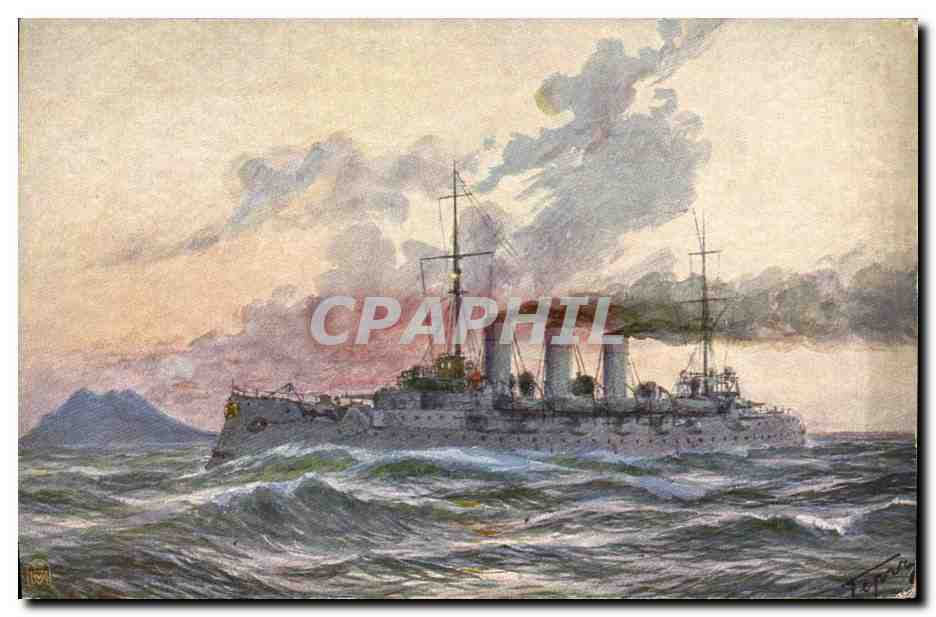 CPA Bateau Guerre Russie Russia