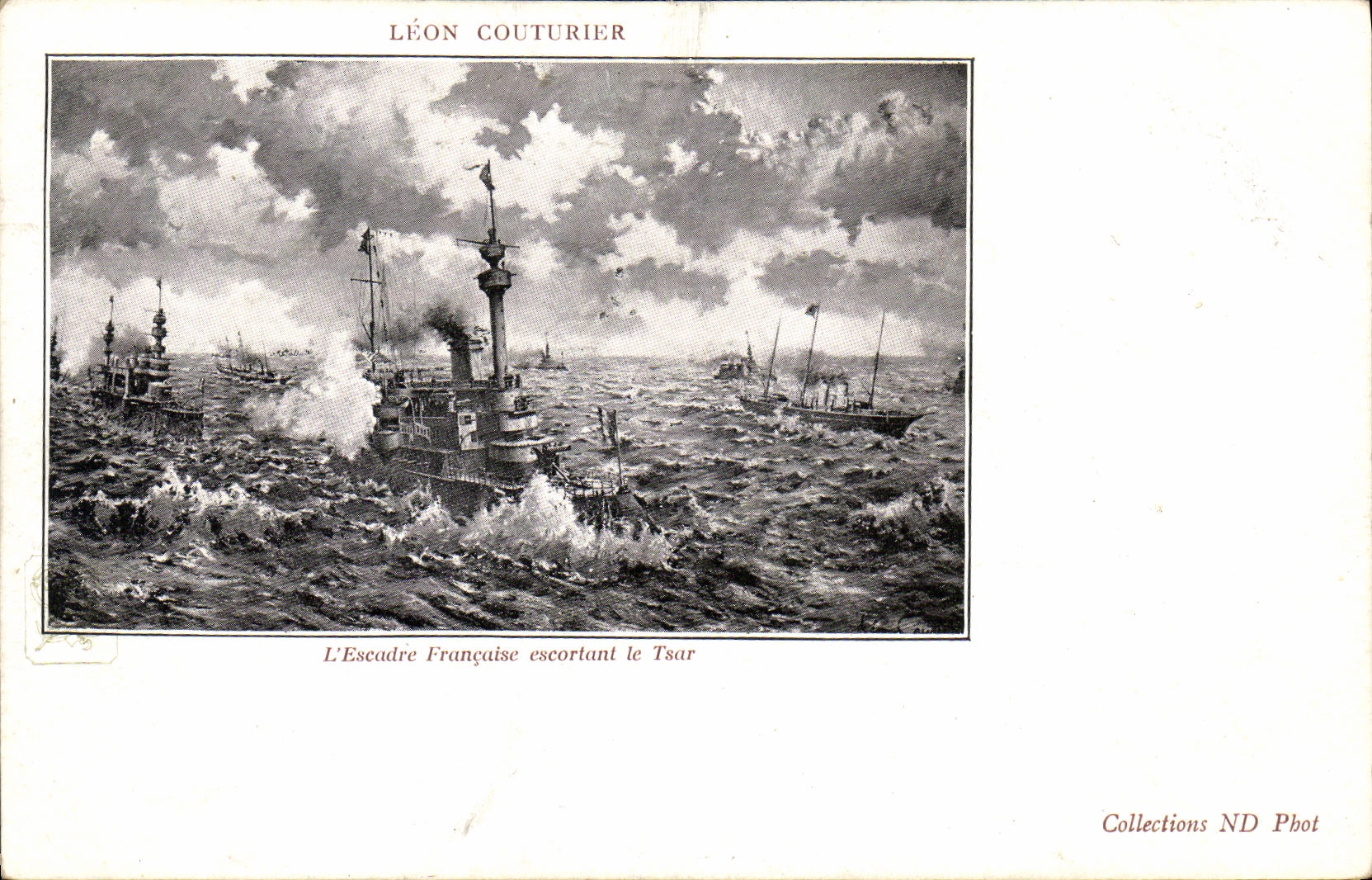 L'Escadre Française escortant le Tsar — Léon Couturier — Collections ND Phot
