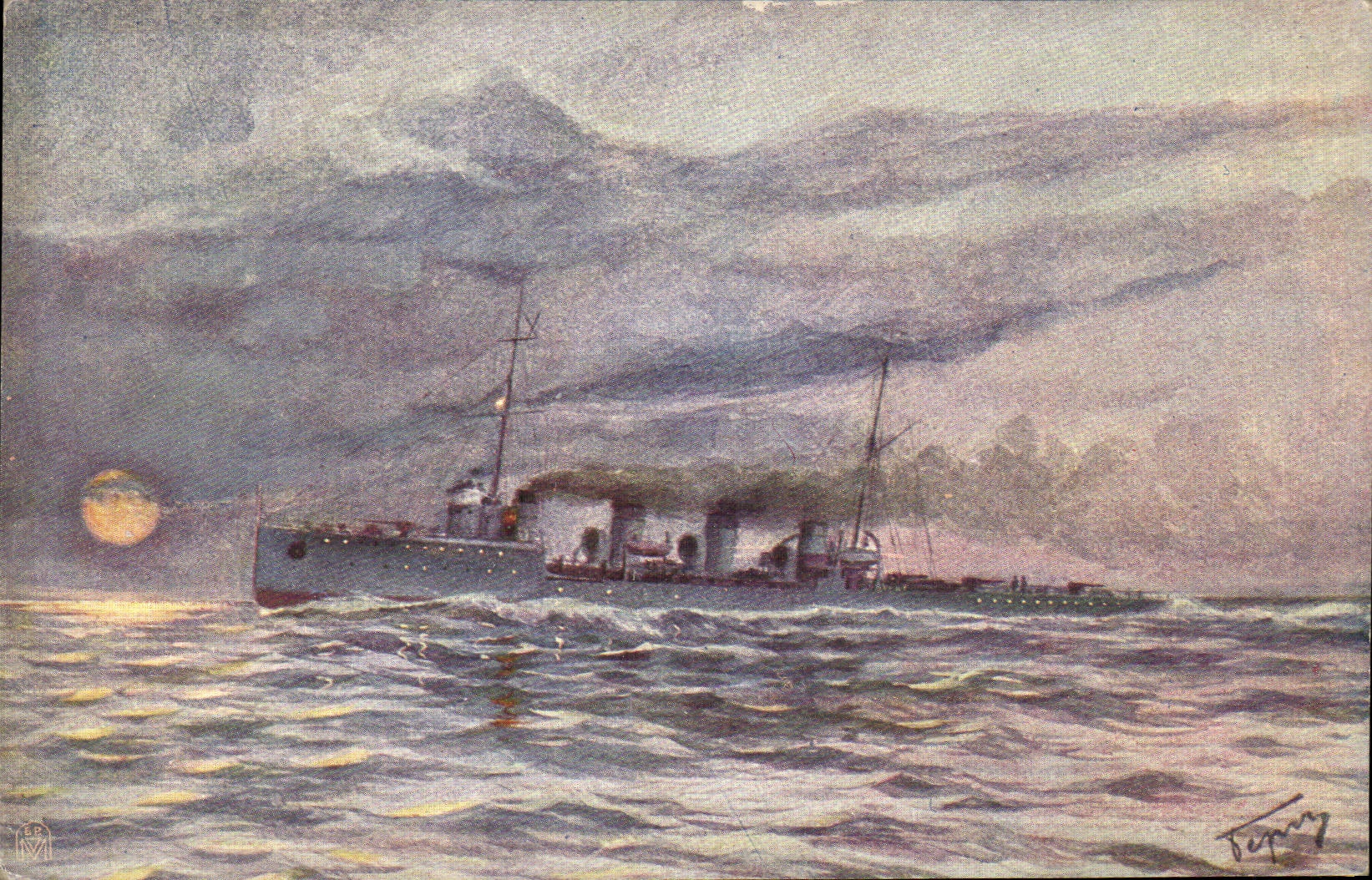 CPA Bateau Guerre Russie Russia