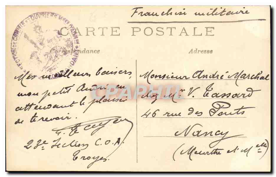 CPA Bateau Guerre La Grande Guerre Sentinelle vigilante la flotte anglaise garde le Pas de Calais debouche de la mer du  — Verso