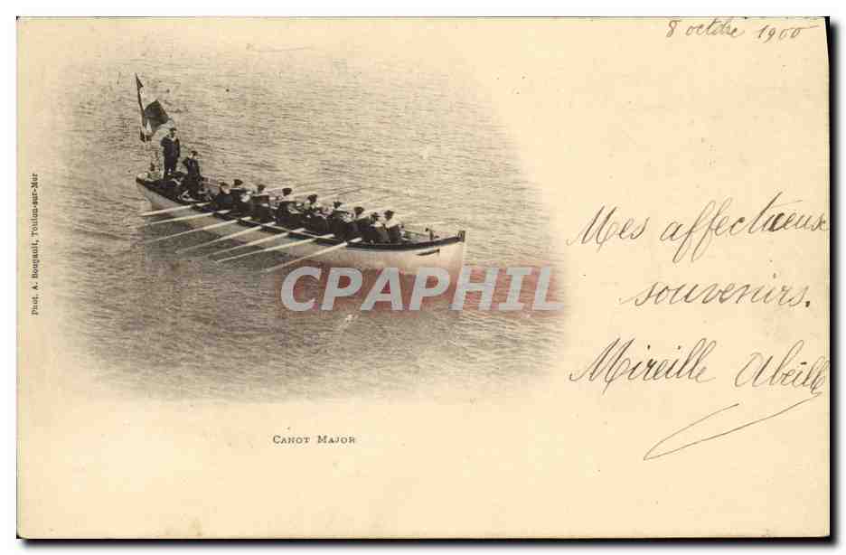 CPA Bateau Guerre Canot Major