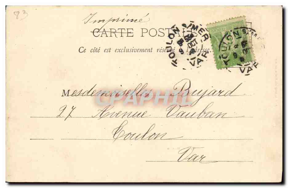 CPA Bateau Guerre Canot Major — Verso