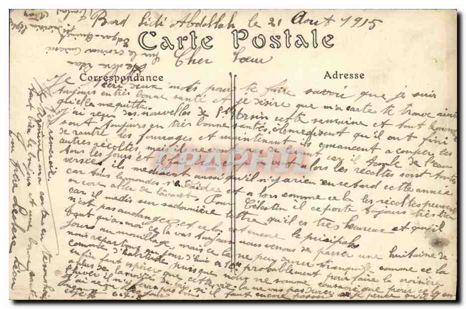 Arsenal de Sidi-Abdallah — Navire en réparation sous la grande grue — ND. Phot. n°179 — Verso