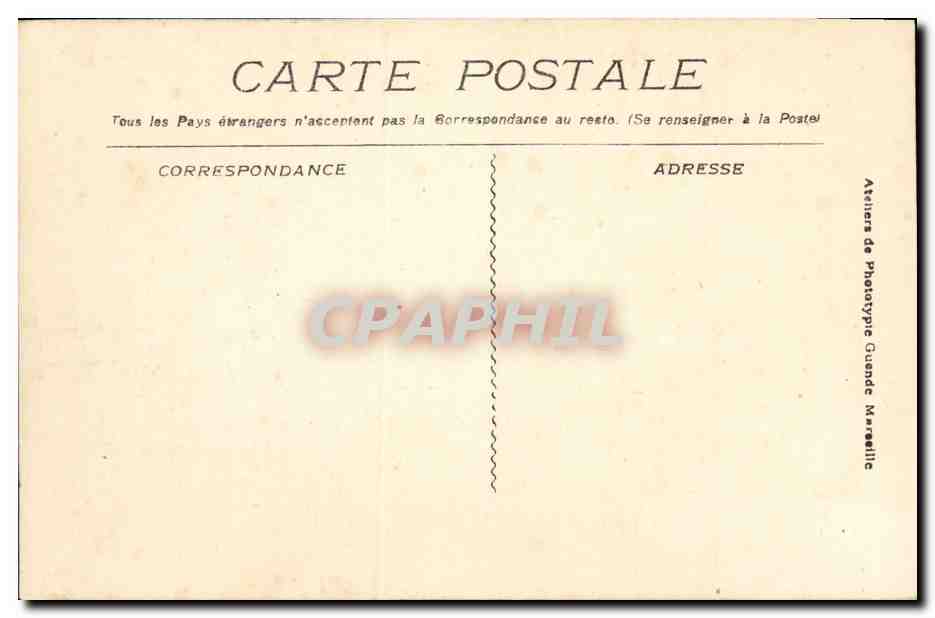 Marine Militaire Française - Torpilleurs au petit rang — éditeur Ateliers de Phototypie Guende Marseille, n° 958 — Verso