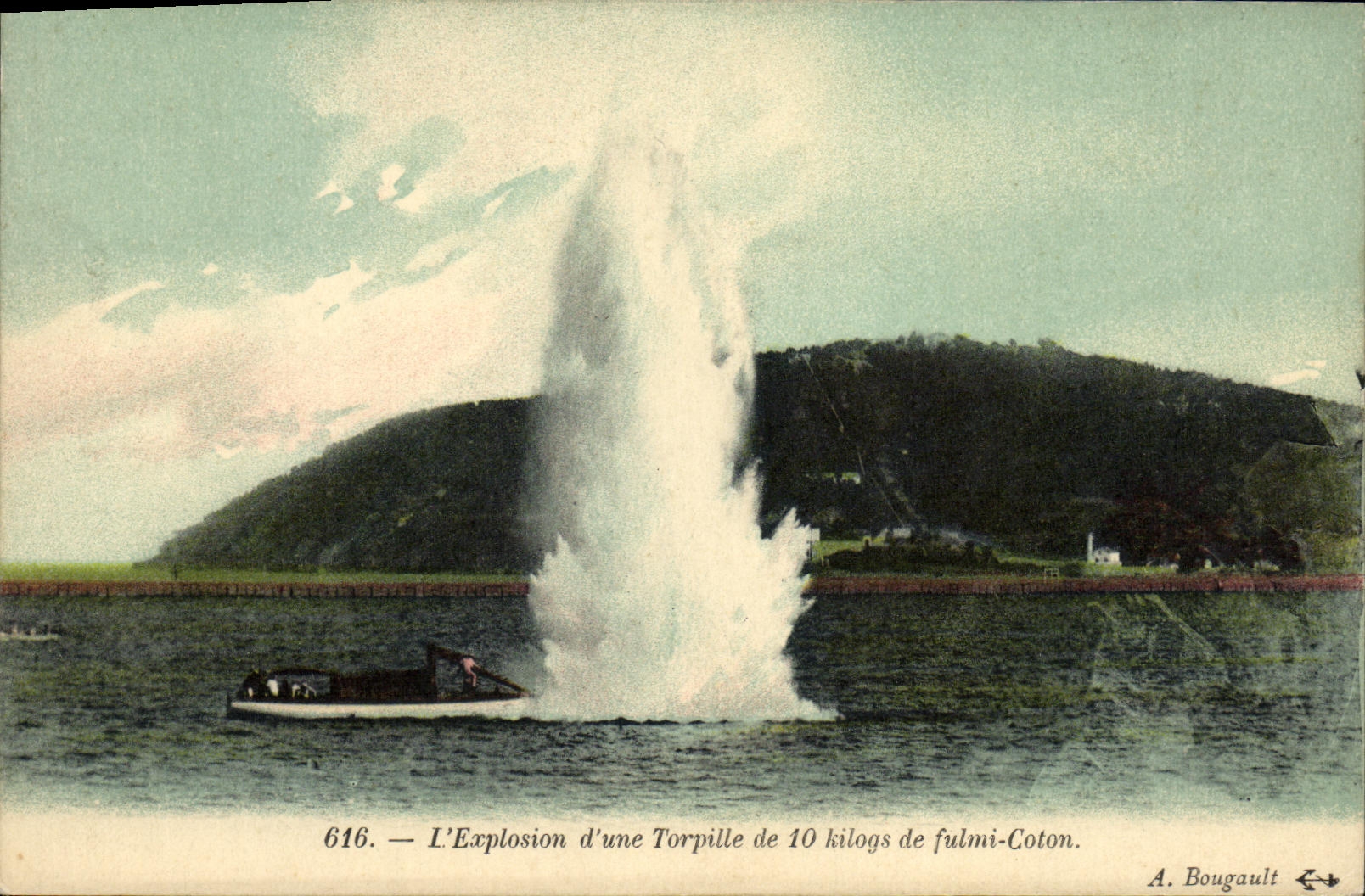CPA Bateau Guerre L Explosion d Une Torpille de 10 kilogs de fulmi Coton