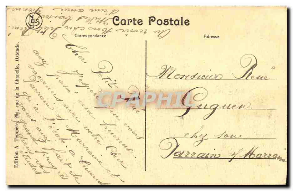 Ostende : Torpilleur français coulé — Ruines et curiosités de la guerre au front de l'Yser et au littoral — Verso