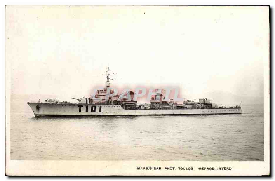 CPM Bateau Guerre Marius Bar 