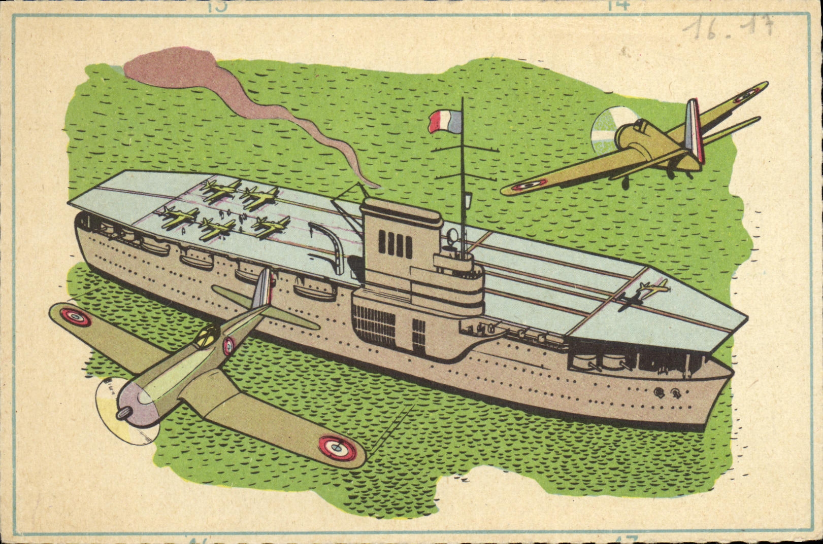 CPA Bateau Guerre Porte Avions