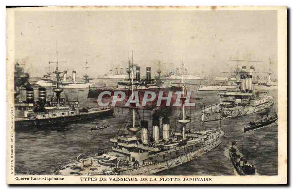 CPA Bateau Guerre Types de Vaisseaux de la Flotte Japonaise Jpon Nippon