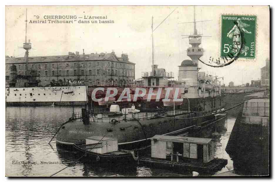 Cherbourg — L'Arsenal 'Amiral Tréhouart' dans un bassin — Edit. H. Rast, Nouveautés