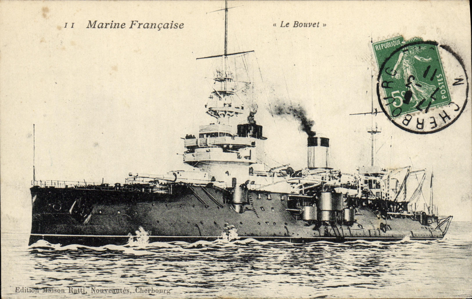 Le Bouvet — Croiseur de la Marine Française — Edition Maison Ratti, Nouveautés, Cherbourg