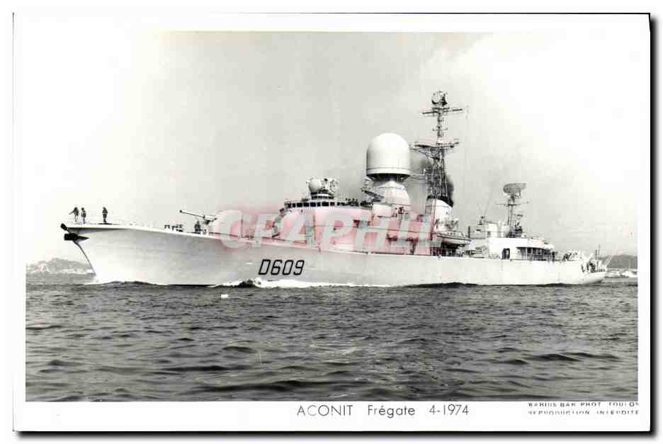 CPM Bateau Guerre Aconit Fregate 1974